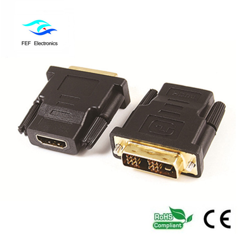 Переходник DVI (24 + 1) \"мама-HDMI\", позолоченный / никелированный Код: FEF-HD-003